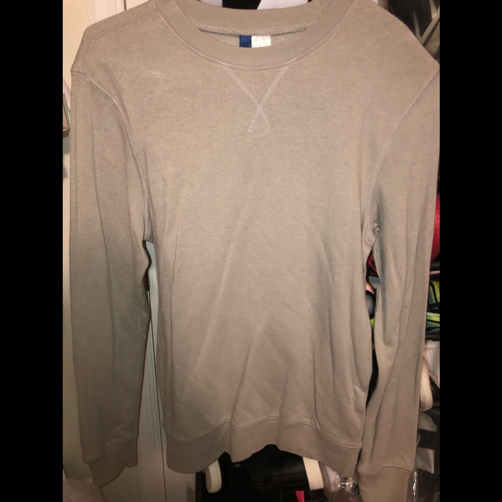 Divided tan crewneck sweatshirt